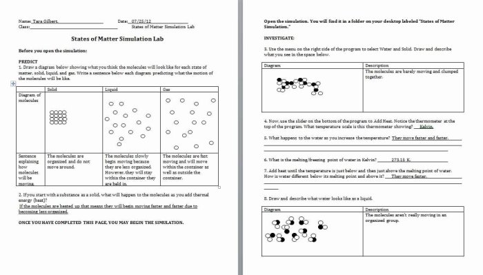 Chemistry worksheet classification of matter and changes